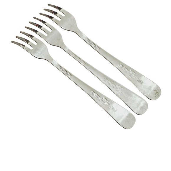 3 Barclay Geneve Oyster Bay Cocktail Seafood Fork 5.5" stainless steel MCM minim - Picture 5 of 10